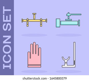 Set Snorkel, Manifold, Gloves and Industry metallic pipes and valve icon. Vector