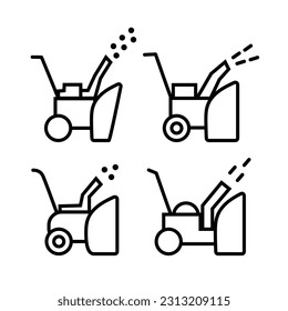 set of snow blower design icon vector flat modern isolated illustration