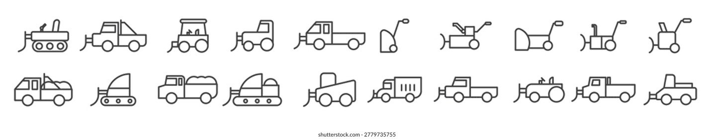 Set of snow blower vector illustration