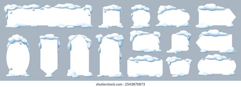 Set von Schneekappen in verschiedenen Größen und Formen