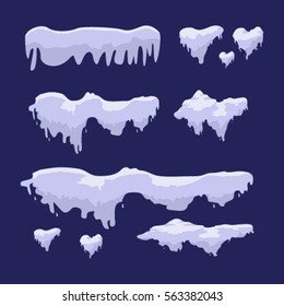 set of snow design illustration