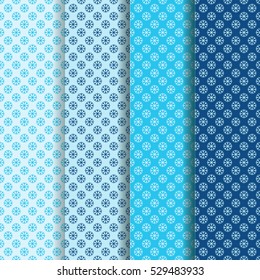 set of snow flag seamless patterns