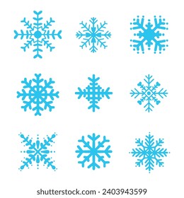 set of snow flake icon on white background. vector EPS 10