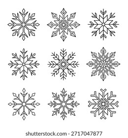 Conjunto de Snow Flake ilustração de arte da linha