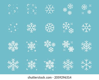 Satz von schneeflackernden Linien Symbole, cool, Winter, Weihnachten