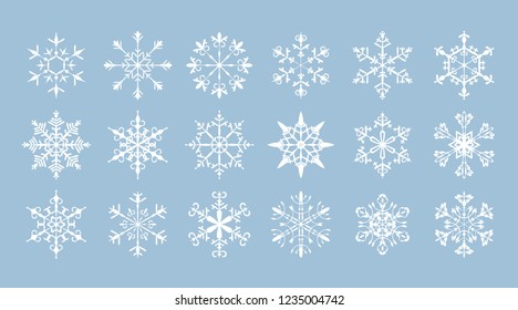 set of snow flake, vector illustration.