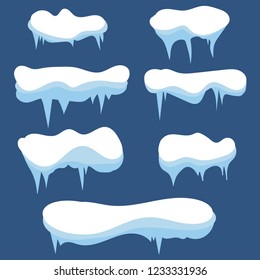 Satz von Schneekrädern. Schneekappen. Winterdesign.Schneeschiffe. Vektorgrafik