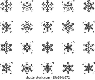set of snow icons, snowflake, winter, christmas, ice, cold