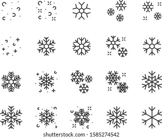 set of snow icons, snowflake, winter, natural