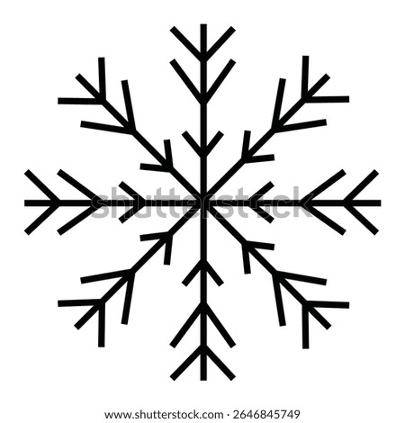 Set of snow lines icon. Christmas snowflake icons isolated. Snowflake icon outline style silhouette. blue Snowflake symbols. Snow icon Editable vector on a white backgrounds, eps10 