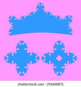Set for the Snow Queen. Crown and Snowflakes