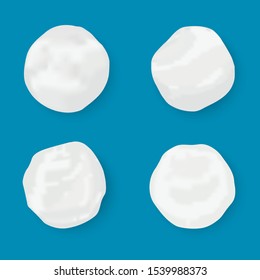 Set of snowball icons isolated. Vector illustration. Snow circle.