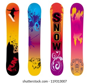 set of snowboard