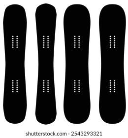 Set of snowboard vector illustration. Snowboard silhouettes