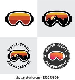 Set Snowboarding glasses icon. Flat illustration of snowboarding glasses vector icon for web design
