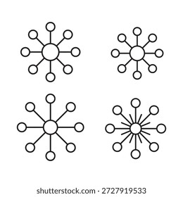 Set of Snowflake Designs Isolated on Transparent Background