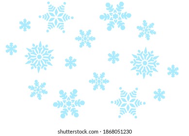Set of Snowflake in different shape 