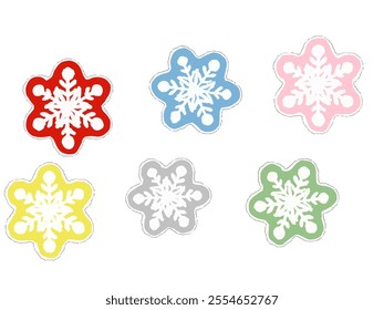 Set of snowflake elements, snowflake 