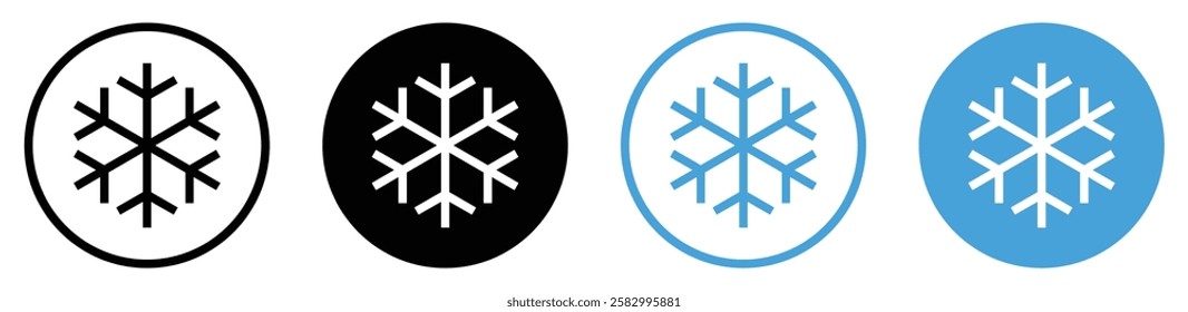 Set of snowflake icon. Snowflake set on a whit background. Isolated snowflake collection. Christmas icon. Vector illustration.