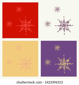 Set of snowflake icon. sign design. red background