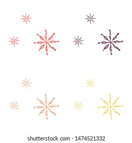 Set of snowflake icon. sign design. red background