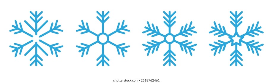 Set of snowflake icon. Snowflakes icons. Winter icon. Snowflake collection. Vector Illustration. Vector Graphic. EPS 10