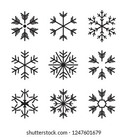 Set of Snowflake icon. Vector Illustration.