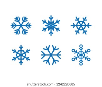 Set of snowflake icons