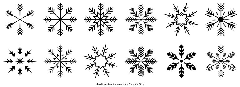 Set of snowflake icons. Design can use for web and mobile app. Vector illustration
