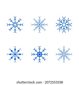 set of snowflake icons. icon for winter. vector