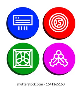 Set of snowflake icons. Such as Air conditioning, Atmosphere, Cooling system, Mistletoe , snowflake icons