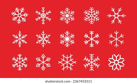 Set of Snowflake icons. Snowflake winter. Black snowflakes. Different snowflake templates in flat style for web design. Snowflakes vector icon collection. Christmas icon