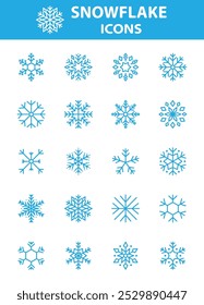 Conjunto de iconos de copo de nieve, invierno, nieve