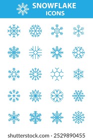 Conjunto de iconos de copo de nieve, invierno, nieve
