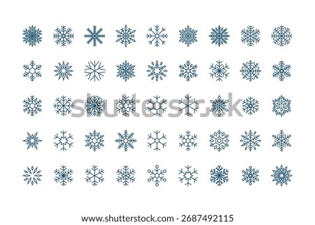set of  snowflake icons, winter, snow