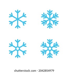 conjunto de iconos vectoriales de líneas de copo de nieve