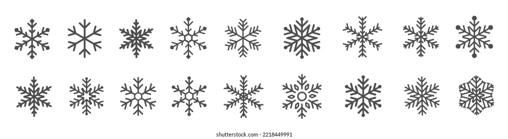Set von Symbolen für Schneeflocken.