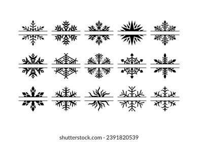 Set of Snowflake Split Monogram