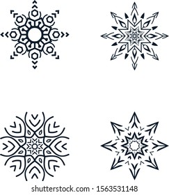 Set Of snowflake vcector design