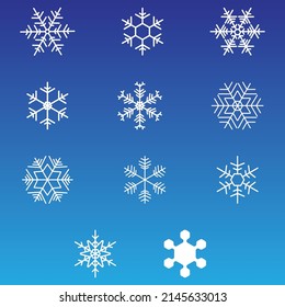 set of snowflake. Winter decorations elements vector illustration
