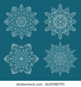 Set of snowflakes 2. Decoration for new year, christmas and winter holidays. Vector illustration