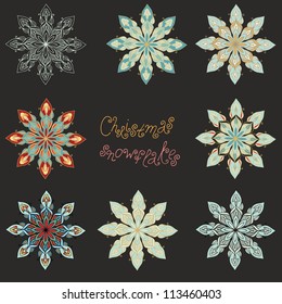 set of snowflakes