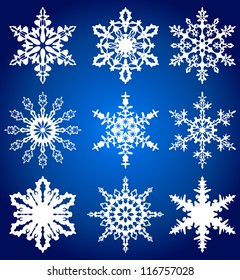 set of snowflakes