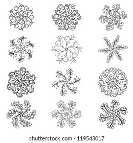 Set of Snowflakes.
