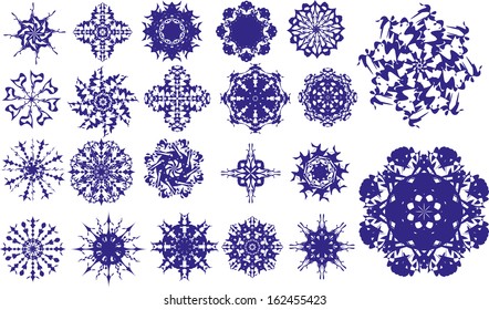 set of snowflakes