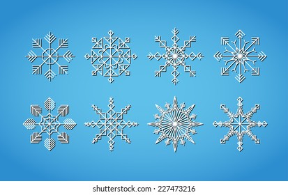 set of snowflakes