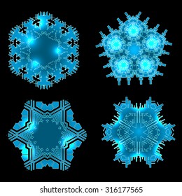 Set of snowflakes.