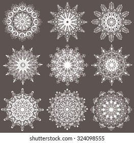 Set of snowflakes. 