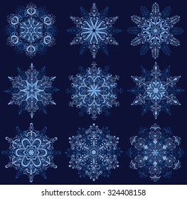 Set of snowflakes.