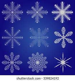 Set of snowflakes, Christmas decorations, vector